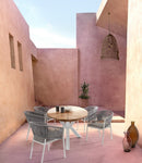 Set 4 Sedie 57x60x80h cm con Braccioli e Cuscini Florencia Bianco