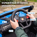 Macchina Elettrica per Bambini UTV 12V con Cintura Telecomando Sospensioni USB 3-7 km/h Blu      