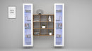 Parete Attrezzata Soggiorno 170x30x180 cm Maruska n°28 Bianco Lucido/Rovere Wotan 