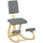 Sedia Inginocchiatoio con Movimento a Dondolo 51x84x93 cm in Tessuto Effetto Lino e Legno Grigio
