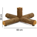 Base Supporto per Albero di Natale 60x60x30cm per Alberi 180-240cm Tronchi con Attacco Universale in Legno      