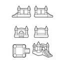 Castello Giostra Gonfiabile con Scivolo e Pompa Inclusa Happy Hop