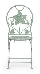 Set 2 Sedie Pieghevole 40x40x94 cm Harriet in Acciaio Salvia