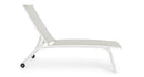 Lettino Prendisole da Giardino 61x192x105 cm con Ruote in Alluminio Bianco