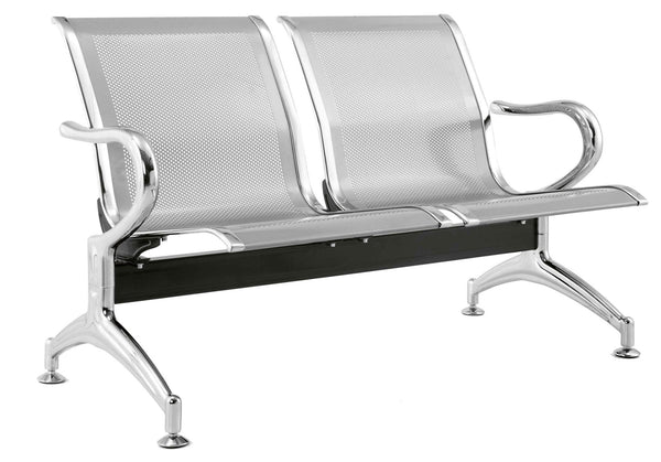 Panca per Sala Attesa 2 Posti in Acciaio da Ufficio Argento acquista