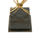 Portacandele Glam Iris 29x12,5x44 cm in Ferro e Vetro Oro e Nero
