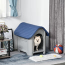 Cuccia per Cani Taglia Piccola 59x75x66 cm in Plastica Blu e Grigia