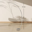 Lampada da Terra ad Arco Alta 172 cm a LED con Telecomando e Regolazione della Luminosità Argento      