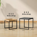 Set 2 Tavolini con Gambe a U Impilabili in Legno e Acciaio   