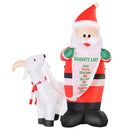 Babbo Natale Gonfiabile H180 cm con Capretta Luci LED Multicolore