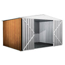Casetta Box da Giardino in Lamiera di Acciaio Porta Utensili 360x260x212 cm Enaudi Legno