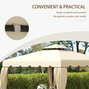 Tetto di Ricambio per Gazebo da Giardino 3x3m in Poliestere Beige
