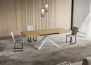 Tavolo Allungabile 120-224x90x74 cm Niket Quercia Natura Gambe Bianche