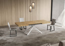Tavolo Allungabile 140-244x90x74 cm Niket Quercia Natura Gambe Bianche