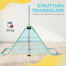 Sbarra Ginnastica Artistica per Bambini 148x105x88-128A cm con 2 Anelli in Acciaio Verde Chiaro      
