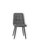 Set 4 Sedie 55x44xH81 cm in Tessuto e Metallo Alma Grigio Chiaro