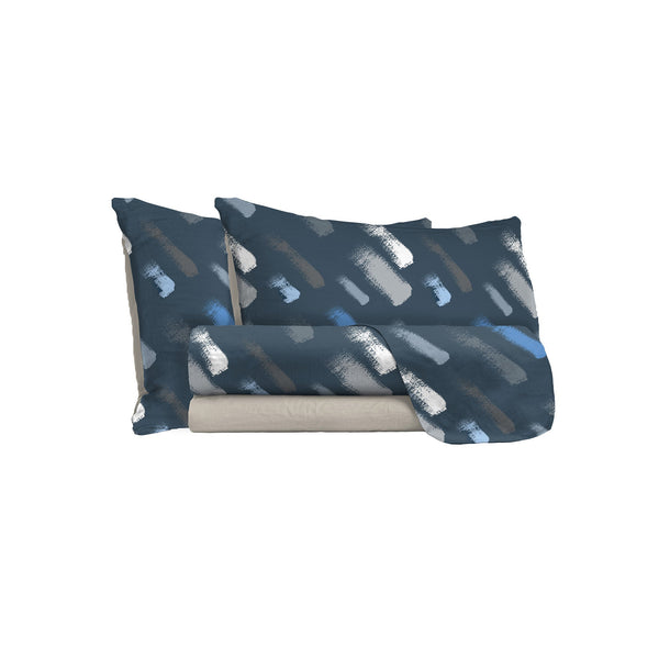 sconto Bettlaken-Set mit Druck oben und unten und Kreide-Kissenbezügen in verschiedenen Größen