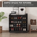 Scarpiera Mobiletto in Legno 4 Ripiani Nero 83x30x90 cm 