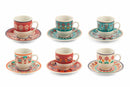 Set 6 Tazzine da Caffè in Porcellana Villa d'Este Home Tivoli