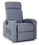 Poltrona Alzapersona Elettrica 1 Motore Reclinabile a Motore in Tessuto Marta Blu