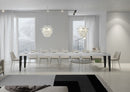  Tavolo Allungabile 140-400x90x77 cm Flame Premium Bianco Frassino Telaio Antracite