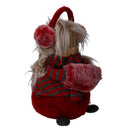 Pupazzo bambina tessuto rosso cm 16x16xh31