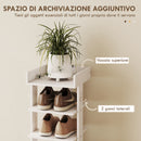 Scarpiera Organizzatore di Scarpe 30x30x128,4 cm con 9 Ripiani e Ganci Bianco      