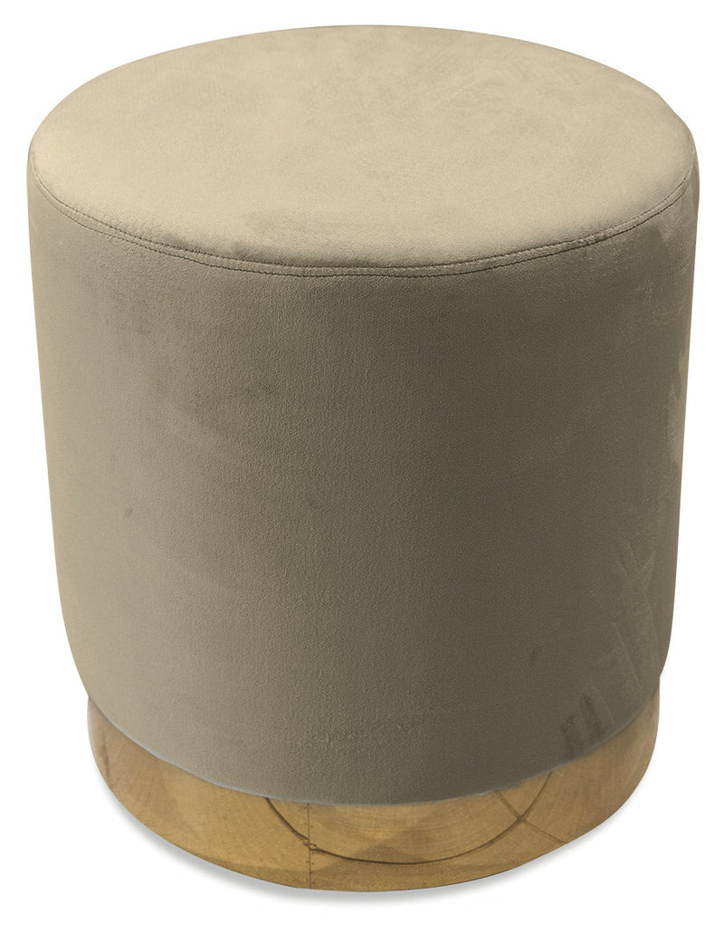 Pouf Poggiapiedi Ø46x48 cm in Velluto Soriani Tortora
