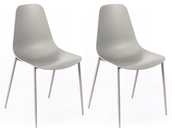 sconto Set 2 Sedie 49x48,5x88 cm in Polipropilene Grigio Chiaro Seconda Scelta