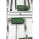 Set Tavolo Valigia con 4 Sgabelli Richiudibili Pic-Quick Salvaspazio in MDF e Alluminio Bianco e Verde      