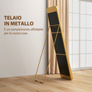Specchio a Figura Intera Autoportante 40x6x160 cm con Telaio in Metallo Oro   
