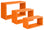Set 3 Mensole da Parete Rettangolare in Fibra di Legno Trittico Arancio