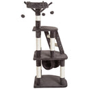 Albero Tiragraffi per Gatti a 3 Livelli con Piattaforme Scale Crema marrone 48x48x121 cm 