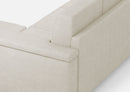 Divano 3 Posti con Pouf 208x155x85 cm Marrak in Tessuto Latte