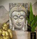 Dipinto su Tela Face Buddha Light 80x120x3 cm Cornice in Legno di Pino Multicolor