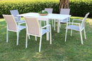 Tavolo Allungabile Hawaii 90/180x90x75 h cm in Alluminio Bianco