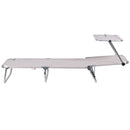 Lettino Mare con Parasole Richiudibile 190x58x27 cm in Alluminio PVC e Poliestere Ecrù Vieste      