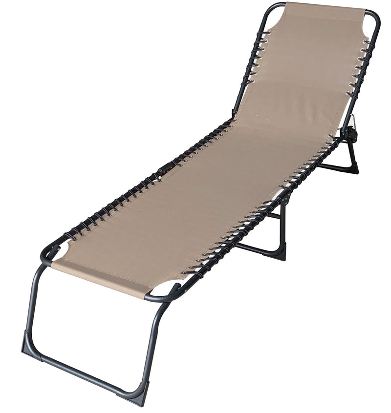 Lettino Prendisole Pieghevole da Giardino 190x58x27 cm in Metallo e Textilene Taupe