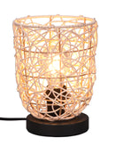 Lampada da Tavolo da Interno Attacco E27 in Tessuto Naturale