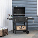 Barbecue a Carbone Carbonella 124x66x112 cm in Metallo e Ghisa smaltata Nero