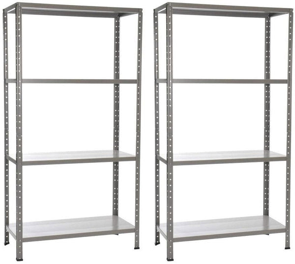 sconto Set 2 Metallregale 4 Regale 75x30x136 cm Grau