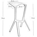 Sgabello da Bar Casa Cucina in Polipropilene Vandi Bianco