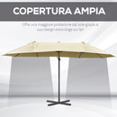Ombrellone da Giardino Doppio 440x270x250 cm in Acciaio e Poliestere Crema