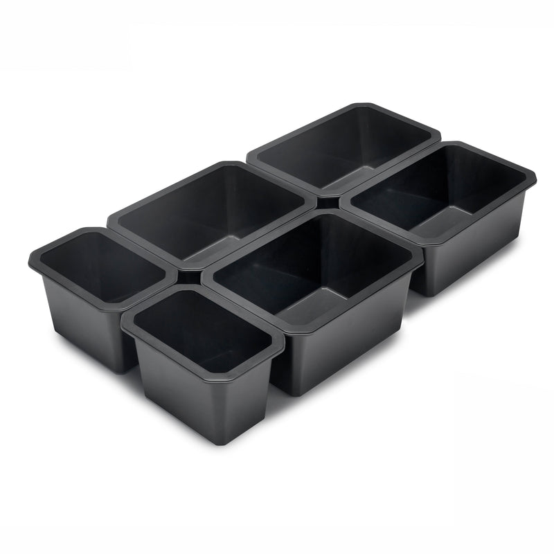 Contenitori Organizer Cassetti da Bagno 6 Cubi in Tecnoplastica Emuca Tidy Grigio Antracite