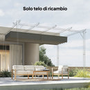 Tetto di Ricambio per Gazebo 3x3 m con 10 Fori di Drenaggio in Poliestere Grigio Chiaro      