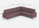 Divano Angolare 6 Posti 286x246x85 cm Sakar in Tessuto Prugna
