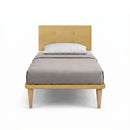 Letto Singolo con Rete Rivestita Microfibra Ocra Tessis Testata Button Varie Misure