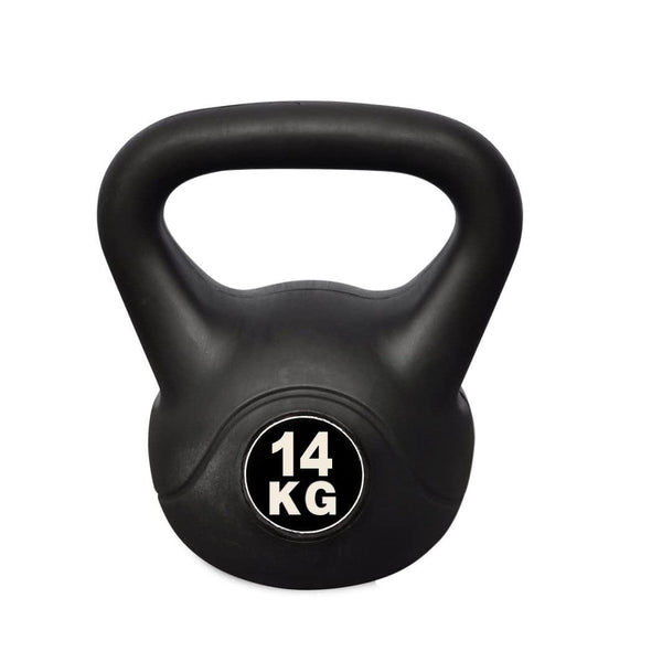 online Fitness-Kettlebell 14 Kg aus PVC mit sandfarbenem und schwarzem Griff
