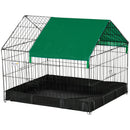 Gabbia per Conigli e Roditori 90x75x75 cm in Metallo e Tessuto Oxford Nero e Verde