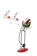 Statuina Babbo Natale con Slitta 48 cm in Metallo